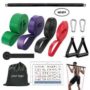 GEDENG 4pcs/5pcs/6pcs Circular Resistance Band Customized Power Band Elastic Assisted Pull Up Bands with Carry Bag