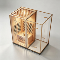 Fabricant OEM de sauna infrarouge à vapeur sèche intérieur en cèdre rouge/hemlock pour 2 personnes