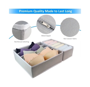 Bán Sỉ 4 Hộp Sắp Xếp Ngăn Kéo Đồ Lót Hộp Chia Ngăn Tất Áo Ngực Và Hộp Đựng Cho Đồ Lót Đồ Lót Ngăn Kéo - Product Image 5