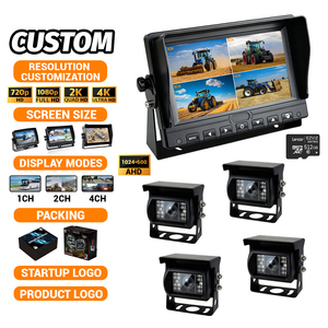 Sistema DVR VD de Alta Resistencia con Alerta de IA BSD para Peatones y Vehículos, Pantalla Dividida de 7 Pulgadas y 4 Canales, Estacionamiento, 1080P NTSC/PAL, Impermeable, Visión Nocturna - Product Image 6