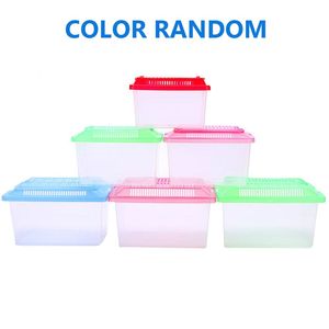 휴대용 물고기 탱크 휴대용 플라스틱 물고기 탱크 투명 여행 통기성 디자인 작은 수족관 거북이 애완 동물 물고기 - Product Image 6