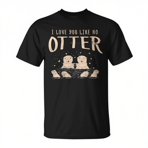 Camiseta Love You Like No Otter con diseño de pareja de nutrias, unisex, para adultos, cuello redondo, manga corta - Product Image 2