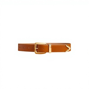 Ceinture en cuir de buffle véritable brun finition naturelle, écologique, imperméable, robuste, avec boucle carrée en acier - Product Image 4