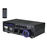 AirAux AS-22 Mini Hi-Fi Dijital 900W Kablosuz 2.0 Kanal Güç Amplifikatörü Araba Ev Ses Sistemi Subwoofer Hoparlörler FM AUX MP3