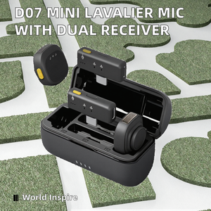 ไมโครโฟนไร้สายแบบหนีบปกเสื้อ D07 SX27 รุ่นรับสัญญาณคู่ พร้อมระบบตัดเสียงรบกวน AI ระยะส่งไกล ผลิตจากพลาสติก - Product Image 2