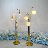 Nouvelles décorations de mariage : Lampe de guidage de chemin à 3 têtes, en fer forgé, style bar à glace et cristal, avec motif arbre de mariage, pour centre de table