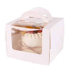Thiết kế mới 6 inch bánh cưới hộp cửa sổ tùy chỉnh màu trắng <span class=keywords><strong>cupcake</strong></span> Hộp bao bì <span class=keywords><strong>Muffin</strong></span> Cốc Giấy hộp bánh lá Sushi - Product Image 6