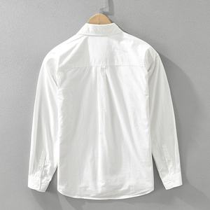 Chemise décontractée à manches longues en coton perlé de style <span class=keywords><strong>japonais</strong></span> pour <span class=keywords><strong>homme</strong></span>, collection automne, tendance, polyvalente, artistique, coupe ample, pièce unique - 7309 - Product Image 2