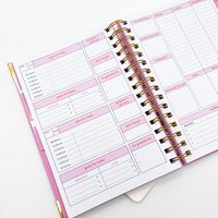 Agenda Semanal Personalizada de Alta Calidad con Tapa Blanda Rosa, Agenda Semanal Espiral