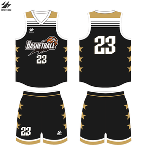 Professionele duurzame heren shirts, gymshorts, ontwerp geel gouden basketbal custom uniformen - Product Image 3