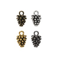 Breloque en alliage de zinc en forme de pomme de pin superposée, accent forestier pour la création de bracelets sur le thème de la forêt