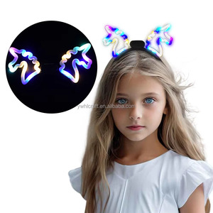 Bandeau lumineux LED en forme d'étoile de <span class=keywords><strong>licorne</strong></span> HLC qui brille dans le noir, accessoires de cheveux lumineux pour festival, anniversaire, Noël, bonne année - Product Image 6