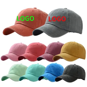 S191 Custom 6 Panel Snapback Sport Caps Verontruste Gewassen Katoen Vader Hoed Verstelbare Baseball Cap