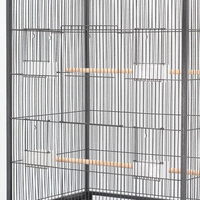 2023 métal grande cage à oiseaux fantaisie pour Pigeons perroquets fil de fer Tube carré nichoir avec roues Station barres boîtes à nourriture plateau