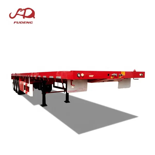 Tri-Axle Forty foot trailers 50 Tons 20ft 40ft 50ft 53 foot container Chassis flatbed semi trucks trailer For Sale