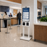 Kiosco de Pago Autoservicio Todo en Uno de 24 Pulgadas para Interiores, Pantalla Táctil de 10 Puntos, Impresora NFC de 80 mm con Autocorte, Escáner QR, Cámara de 2MP, SDK