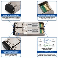 Módulo Transceptor OEM SFP+ 10G BIDI BX100 100km 1490/1550nm Simplex LC SMF DDM EML APD de Grado Operador al por Mayor para ISP