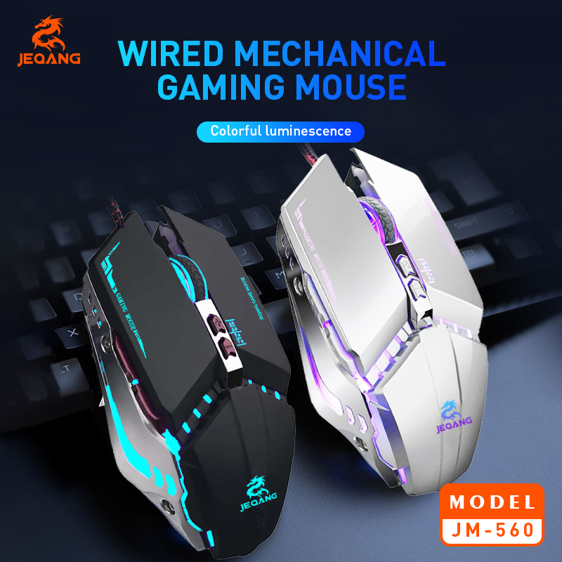 Jeqang 7D Ergonomic Wired Gaming Mouse - Adjustable DPI, RGB