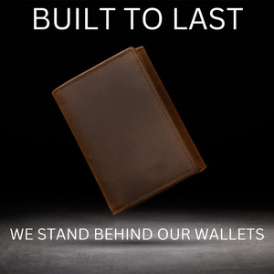 Genuine Leather Tri Fold <b>Wallet</b> With <b>RFID</b> <b>Blocking</b> Multi Card Slots Men's Coffee Brown <b>Wallet</b> - Product Image 4