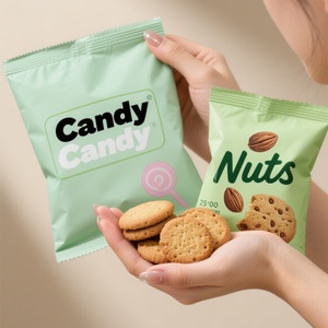 Custom Printed Plastic Heat Seal Candy 3 Side Seal Chocolate bar <b>Nut</b> Mushroom Aluminum Foil Shape Mylar Food Packaging Bags - Product Image 1