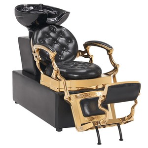 Fauteuil de lavage moderne pour salon de beauté avec bac en céramique, mobilier de luxe pour barbier, fauteuil inclinable pour soins capillaires. - Product Image 2