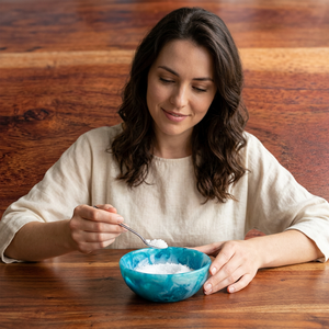 Ensemble de vaisselle en polyrésine polie de qualité supérieure, fait main, de qualité alimentaire, écologique, créatif, pour fruits, pâtes et salades, motif tourbillon blanc - Product Image 1