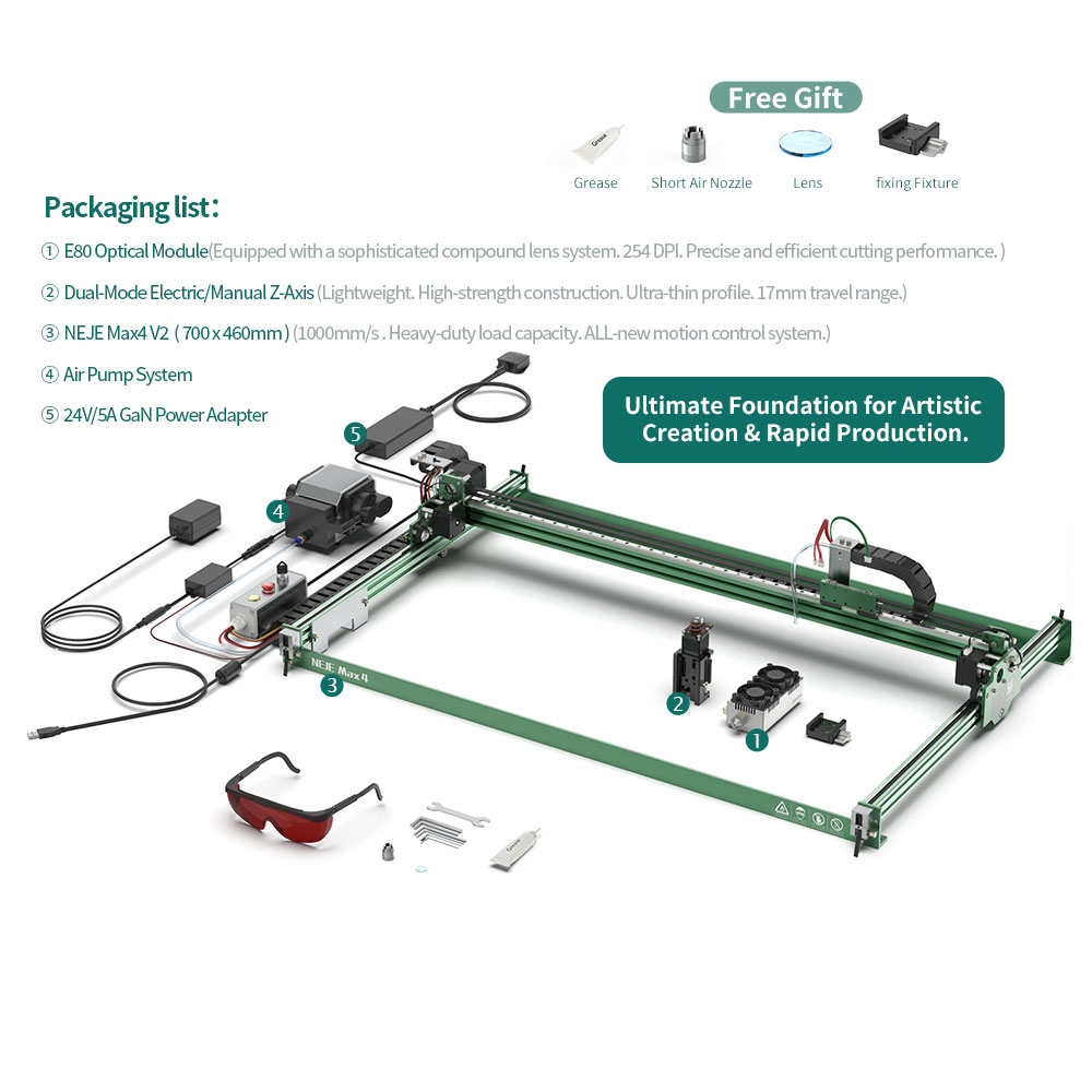 木製円筒形オブジェ 彫刻付き NEJE Max 4 V2 E80高出力レーザー彫刻機木製ルーター