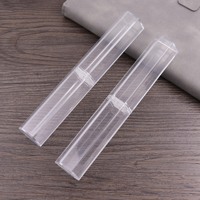 Étui à stylo en acrylique en stock étui à stylo à bille hexagonal triangle rond étui à stylo cadeau scolaire simple double sac à crayons