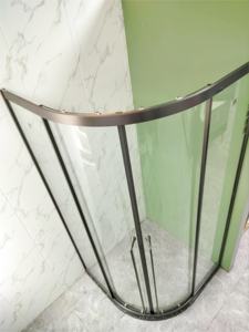 Salle de douche salle de bain d'hôtel <span class=keywords><strong>porte</strong></span> de douche en aluminium d'occasion portes de douche incurvées prix - Product Image 5