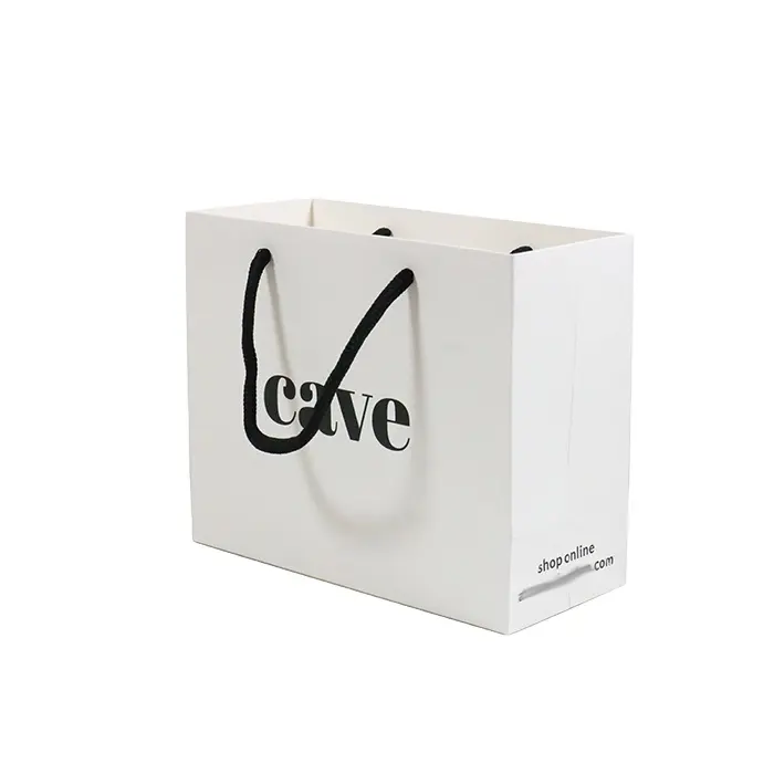 Özel tasarım lüks hediye konfeksiyon kozmetik ambalaj karton kağıt alışveriş torbaları Logo baskı ile