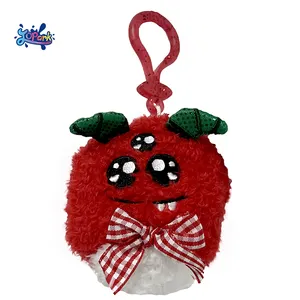 JOPARK Chaveiro de pelúcia pingente mascote vermelho macio Natal Keychain plástico chave clip criativo cartoon requintado brinquedo macio recheado