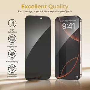 Protector de Pantalla de Vidrio Templado con Cobertura Total y Privacidad, Personalizable con Logotipo OEM, 9H 2.5D, Antichoque, Antiestático, Fácil Instalación, Compatible con Appl 17 16 15 14PM - Product Image 2