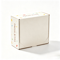 Boîte d'expédition en carton ondulé personnalisée avec illustration de nourriture amusante, légère, pour l'emballage de produits de collation