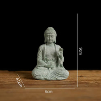 Statue de Bouddha pour aquarium, mini figurine bouddhiste, décoration de table, statue zen pour la maison, en grès vert