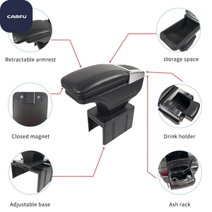 Consola Universal para Auto Carfu AC-485 con Reposabrazos, Interior de Cuero PVC, Diseño Moderno, Certificación CE/FCC/RoHS - Product Image 6