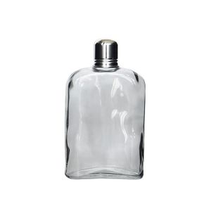 Bouteille en verre plate en forme de flacon de 100 ml, 200 ml, 250 ml, 350 ml pour <span class=keywords><strong>whisky</strong></span> et liqueur avec bouchon en liège pour bar et mariage - Product Image 1