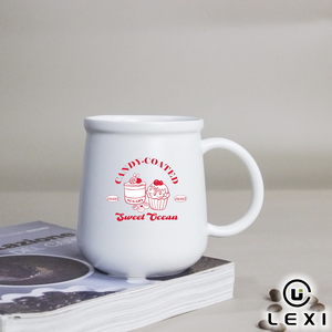 Mug en porcelaine blanche avec logo personnalisé LEXI, cadeau <span class=keywords><strong>d</strong></span>'<span class=keywords><strong>entreprise</strong></span> pour boulangerie-café, compatible micro-ondes, passe au lave-vaisselle, grande capacité, usage quotidien - Product Image 3