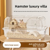 Cage à hamster en plastique style ciel étoilé, villa de luxe pour hamsters Teddy Bear et rats de compagnie, espace extra-large, facile à nettoyer