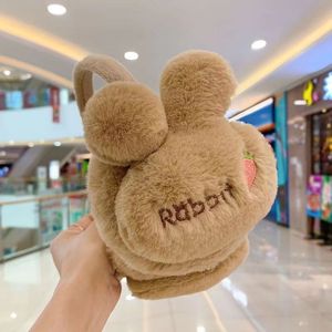 Orejeras de peluche con orejas de conejo, color rosa claro, calentadores de orejas de invierno con diseño de dibujos animados para niños - Product Image 5