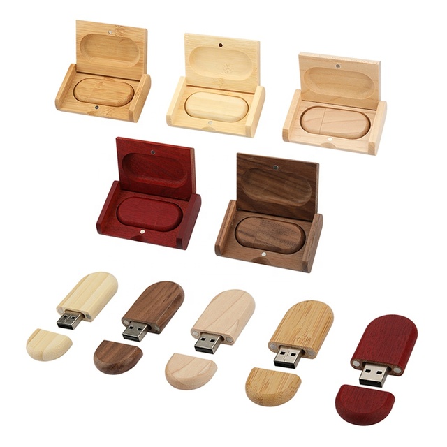 Custom Logo Maple Bamboo Walnut Usb Stick Wooden USB Flash Drive Pendrive Box 2.0 3.0 2gb 4GB 8Gb 16Gb 32Gb 64 Gb