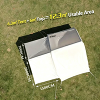 Tente de camping pyramidale gonflable à installation rapide, grande fenêtre en maille, tissu Oxford, respirante, coupe-vent, imperméable, pour plusieurs personnes