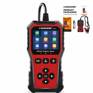 Testeur de batterie de voiture KONNWEI KW341 avec écran de 2,8 pouces |   6V/12V/24V 10-2000CCA pour batteries au plomb-acide/AGM/GEL/<span class=keywords><strong>EFB</strong></span>/Li-ion avec SOC/SOH - Product Image 1