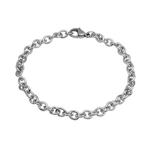 Bracciale ovale a catena e maglie in acciaio 4.3x5.7 alta gioielleria - Product Image 1