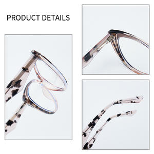 กรอบแว่นตา Tr90 ทรงแคทอาย 53-18-140 ป้องกันแสงสีฟ้าสำหรับผู้หญิง กรอบเต็ม ดีไซน์ลายอะซิเตท - Product Image 5