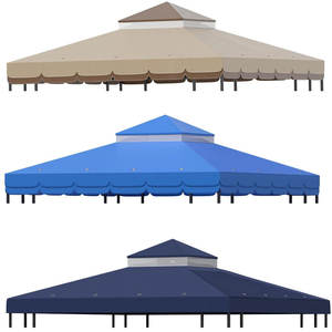 Couvercle supérieur de gazebo kaki imperméable et écologique à deux niveaux pour le barbecue extérieur et l'<span class=keywords><strong>abri</strong></span> du grill dans le <span class=keywords><strong>jardin</strong></span> de l'arrière-cour. - Product Image 1