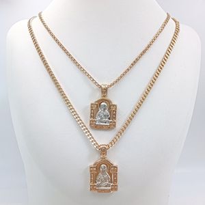 Halskette mit Anhänger der Heiligen <span class=keywords><strong>Matrona</strong></span> Nikonova |   Vergoldete Rosen-Ketten-Schmuckstücke für Frauen im Großhandel - Product Image 1