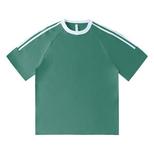 Custom Short Sleeve T-Shirt Solid Color Thick Cotton Leisure Wear - Product Image 4