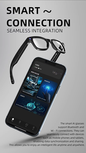 Gafas inteligentes AI con Chat GPT 800W Cámara HD Conexión inteligente Reproducción de música Llamadas manos libres Gafas Protección de luz azul UV - Product Image 3