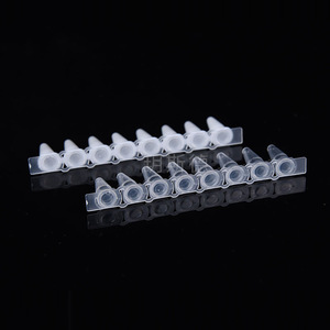 Yueside 8-<b>Tube</b> 0.1ml PCR Tubing Clear And White For Laboratory Use 125 <b>Tubes</b> Per Box - Product Image 1