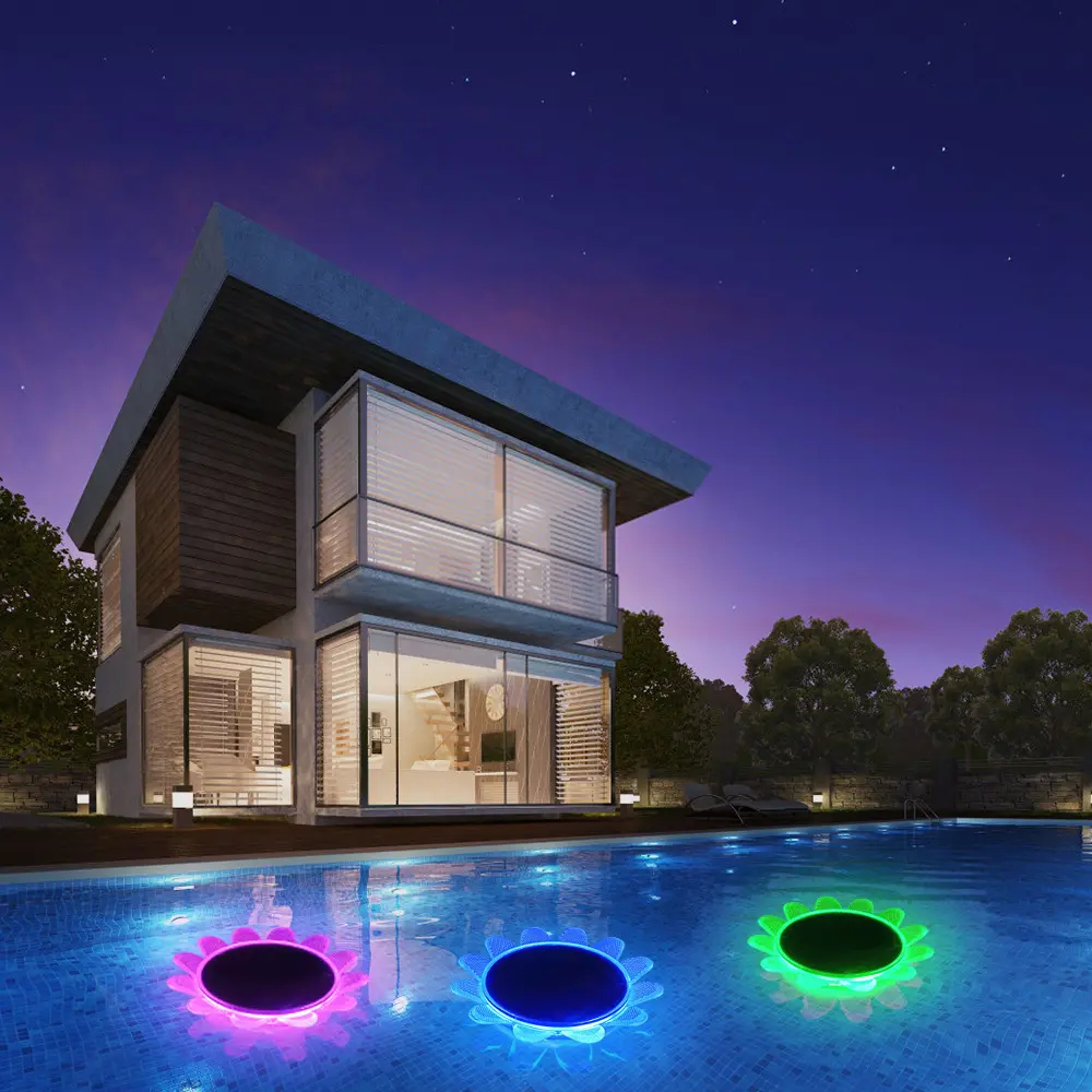 LED Solar IP68 Outdoor RGB colorato subacqueo galleggiante luce di proiezione di pesce per vasca da bagno piscina fontana nuoto acquario Spa